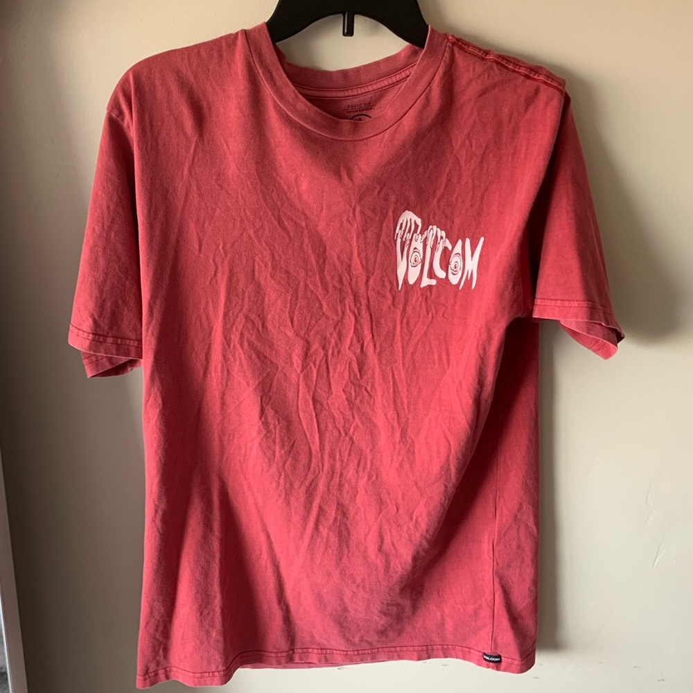red volcom shirt